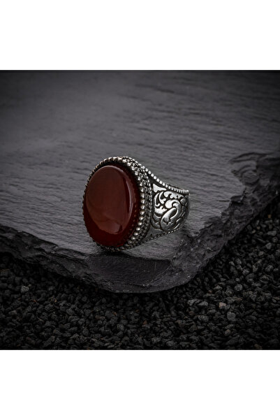vevasilver Yemen Akik Taşı 925 Ayar Gümüş Erkek Yüzük
