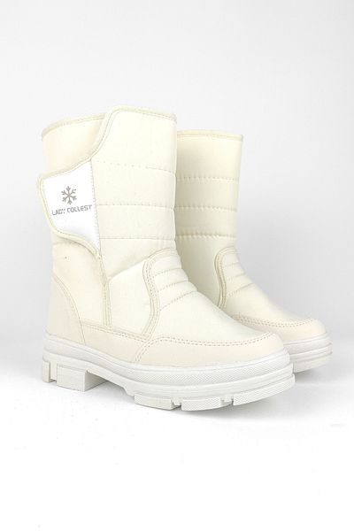 Zerenyus Daily Thermal Αντιολισθητική Σόλα Velcro Μπεζ Γυναικείες Μπότες Χιονιού