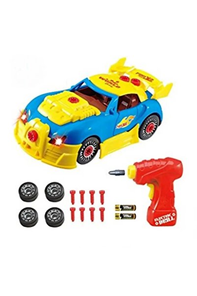 Shem 30 parça pilli matkaplı sök tak araba seti sesli ışıklı araba oyuncak ta...