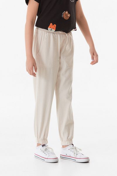 Fulla Moda Παιδικό λινό παντελόνι με κορδόνια Jogger Unisex