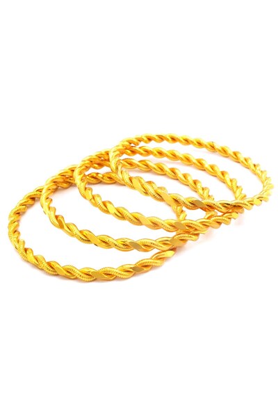 FerizZ Altın Kaplama 2li Adana Burması Bilezik 6.5 mm - 4 Adet
