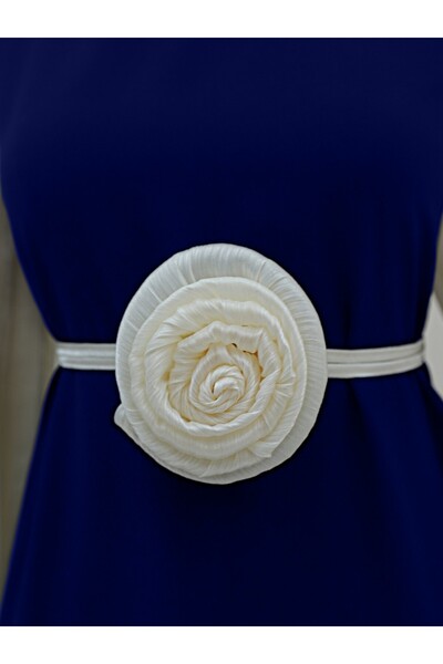 Modamorfo Růžové šaty s páskem se stahovacími rukávy – námořnické