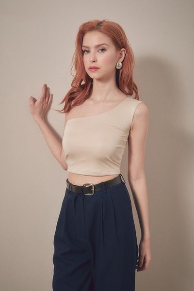 Fulla Moda Basic Single Sleeve Crop Blouse