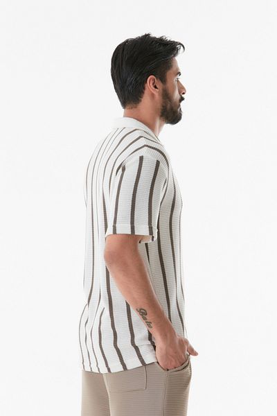 Fulla Moda Μπλουζάκι πόλο με ριγέ κεντημένο λαιμό