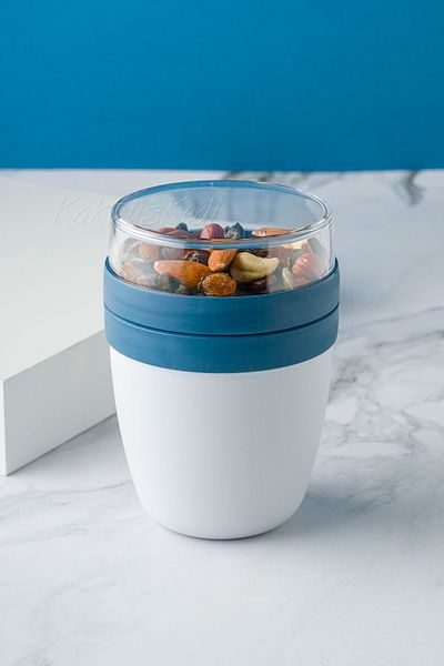 KaktüsKedi Portable Yogurt Container with Spoon - 700 ml Practical Food Cup