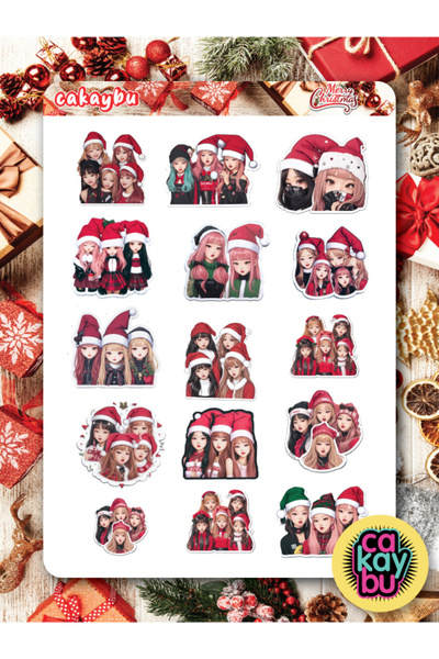 cakaybu Set de autocolante Blackpink de Crăciun (de Anul Nou) 1 foaie de dime...