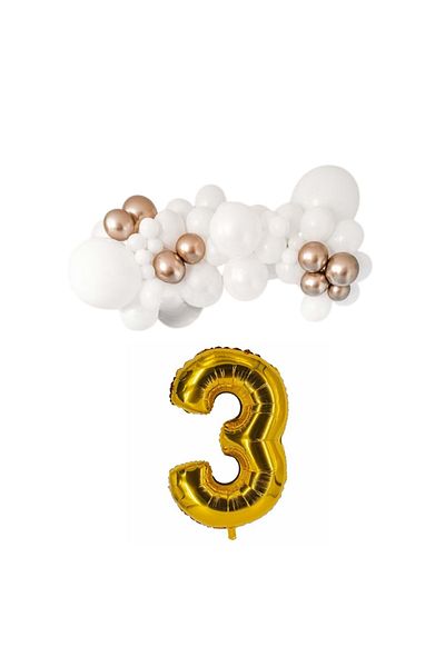 Organizasyon Pazarı Rose Gold 3 34inch White-Chrome Balloon Set - Set of 30 Chains