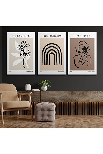 Limitless Design Set od 3 platna za zidne slike, boho klasične moderne slike ...