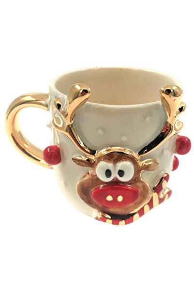 Monako Premium Kalite Altınlı Fincan Geyikli Fincan El Yapımı Fincan Hediyelik Kahve Fincanları 20bcd