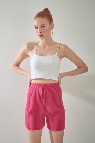 Fulla Moda Šňůrové šněrovací česané bavlněné šortky