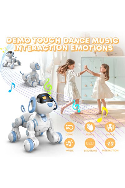 YILDIRIM OYUNCAK Uzaktan Kumandalı İnteraktif Şarjlı Akıllı Köpek-Full Fonksiyon Dokunmaya Duyarlı Sesli Işıklı Köpek