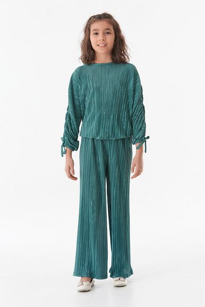 Fulla Moda Corded Crew Neck Girl's Suit