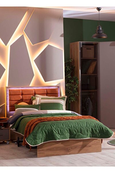 benim odam Alfa Kapitone Yatak Örtüsü (Yeşil)