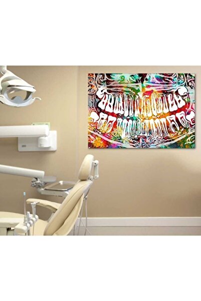 Genel Markalar Srdt11 - Soyut 32 Diş Ve Çene Diş Hekimi, Diş Hatanesi, Diş Kliniği, Dişçi HD Baskı Kanvas Tablo