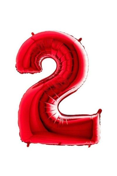 Organizasyon Pazarı 40 Inch 2 Red Color Number Foil Balloon