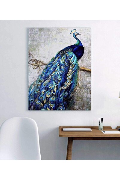 Limitless Design Decorație de perete cu păun, imprimare HD, tablou pe pânză