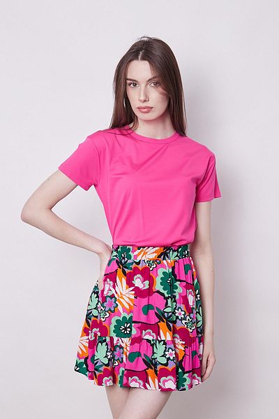 Jument Bluză tricou pentru femei Fujiya - guler nul, întindere fără riduri, mânecă scurtă elegantă, lycra
