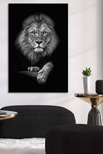 Limitless Design Leu Alb-Negru - Tablou pe pânză