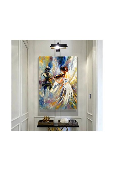 gurbaart Yağlı Boya Görünümlü Boya Görünümlü Keman Çalan Kız Dijital Baskı Di...