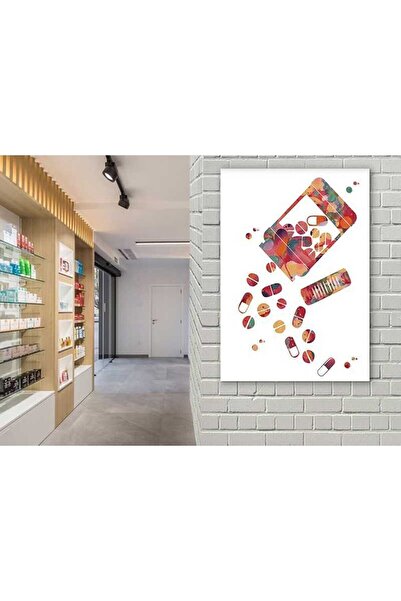 TosbArt İlaç Kutusu Ve Haplar Yüksek Kalite Dijital Baskı Dikey Kanvas Tablo ...