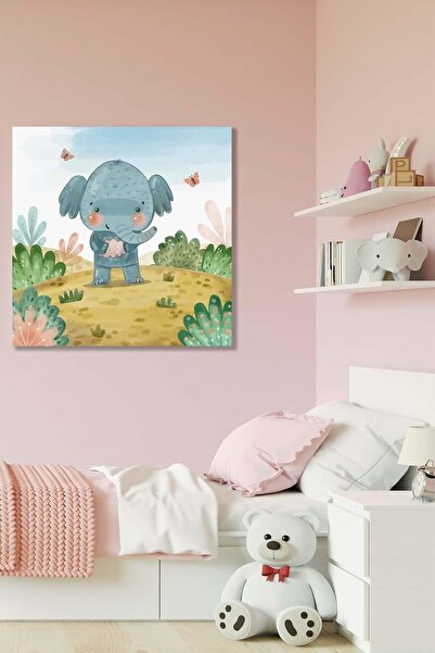 Limitless Design Beba - Soba za decu 23 HD print na platnu Slika Slatki slon ...