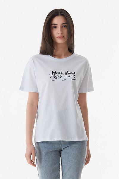 Fulla Moda Tricou oversize cu decolteu rotund brodat text