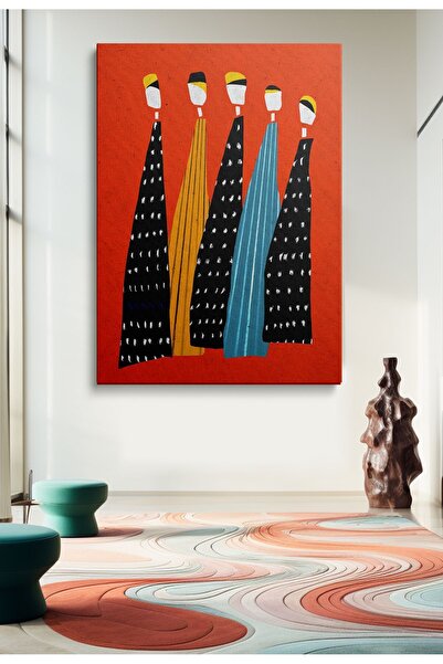 TosbArt Kanvas Sanat Tablosu Tekli Dijital Baskı Dikey Canvas Tablo Boho Klas...