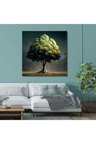 TosbArt Gaagart Tekli Kare Kanvas Tablo Yüksek Kalite Çınar Ağacı 50 X 50 Gar...