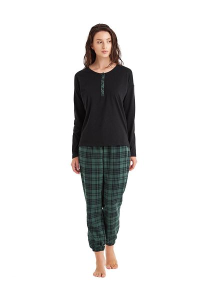 Blackspade Set pijama neagră pentru femei 60477