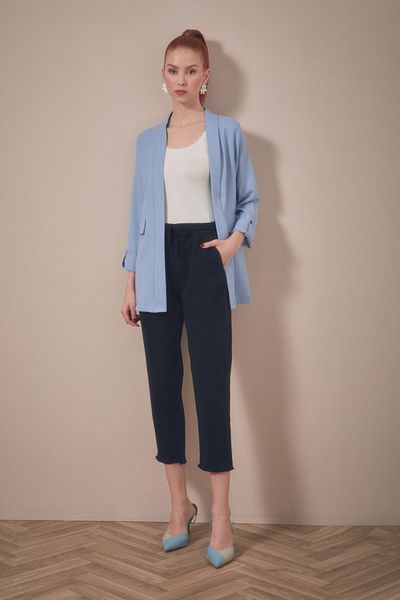 Fulla Moda High Waist Elastic Waist Trousers