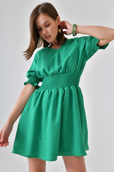Saade Green Gippeli Mini Dress with Raglan Sleeve Pockets