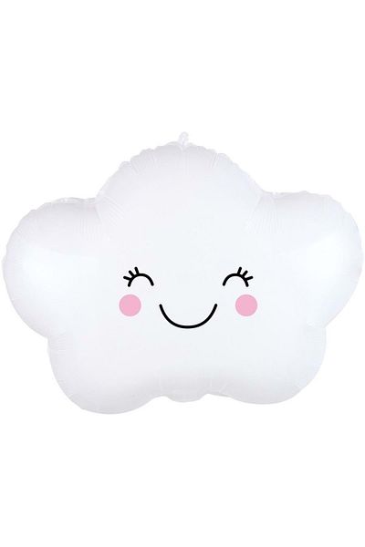 Organizasyon Pazarı White Smiling Cloud Foil Balloon 48 cm