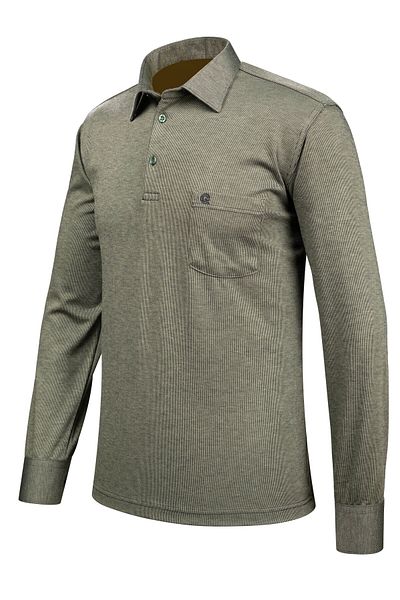 Çizgi Triko Çizgi Knitwear Ανδρικό πουκάμισο με γιακά μανίκι μανσέτα με τσέπες