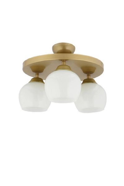 Lambadar Modern White Glass Model Triple Round Plafonier Chandelier Living Room Kitchen Bedroom Hall