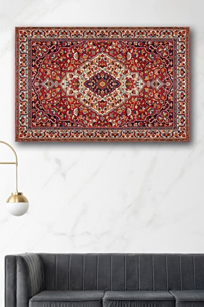 gurbaart Otantik Halı Görünümlü Dijital Baskı Yatay Kanvas Elegant Tablo Ofis...