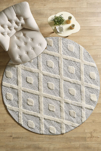 Anaska Home Boho Tasarımı Gri Oturma Odası Halısı Salon Halısı Yumuşak Dokulu...