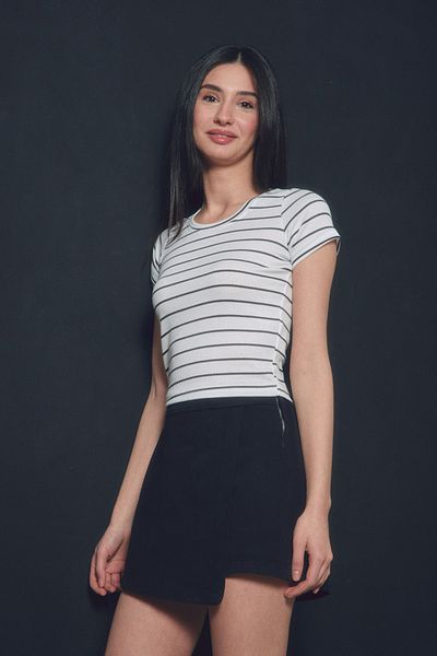 Fulla Moda Gabardine Side Zipper Shorts Skirt