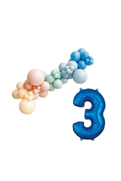 Organizasyon Pazarı 3 34-Inch Blue Polyobalon 30-Piece Balloon Chain Set - D.Ocean Storm Blue Mildew Green M.Salmon Tan