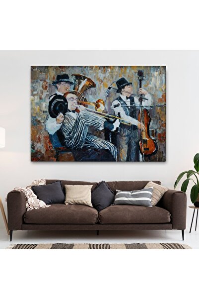 TosbArt Müzik Çalan Orkestra Sanat Tablosu-3743 Yüksek Kalite Dijital Baskı Y...