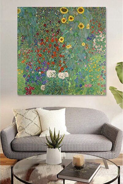 TosbArt Gustav Klimt - Farm Garden With Sunflowers Yüksek Kalite Dijital Bask...