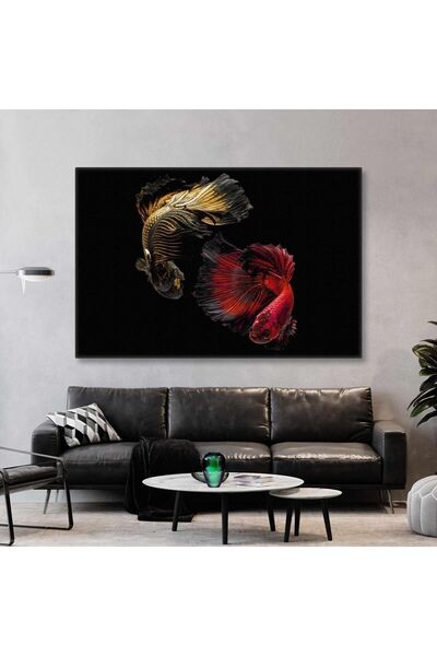 Limitless Design Ζευγάρι ψάρια βήτα κίτρινα και κόκκινα Υποβρύχια Θάλασσα Ορι...