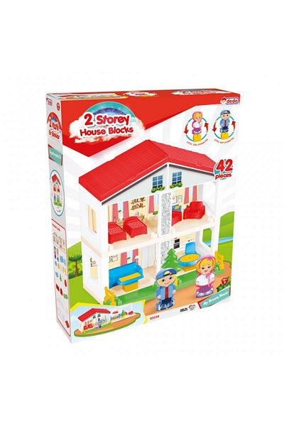 DEDE MOONLIGHT TR Toy Educational 2 Storey House Blocks 42 Pieces