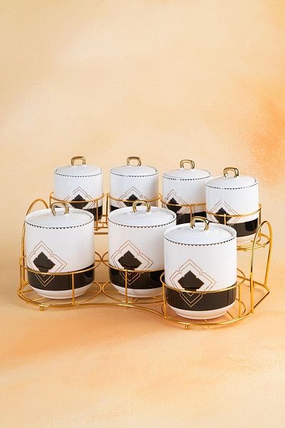 ACAR Master Magic 8 Piece Porcelain Spice Set with Stand