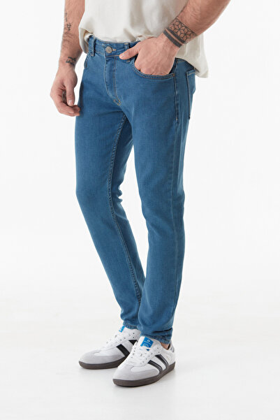 Fulla Moda Τζιν παντελόνι με ίσιο κόψιμο με φερμουάρ