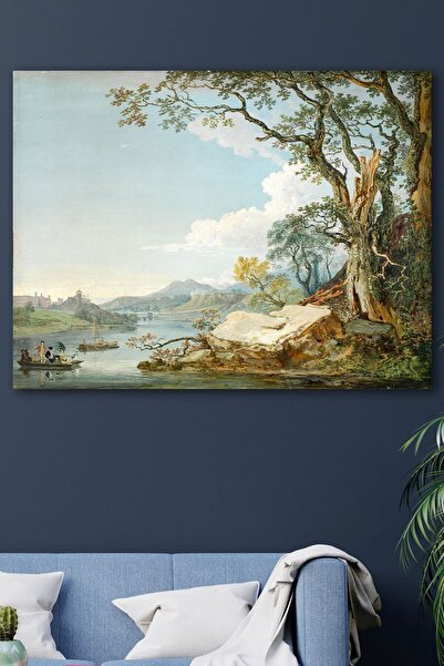 Limitless Design Blue Small Riverbank Hd Print Canvas Painting