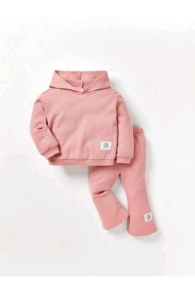 CINARIUM Girl's Hooded Long Sleeve Sweatshirt and Spanish Pants Top and Bottom Set