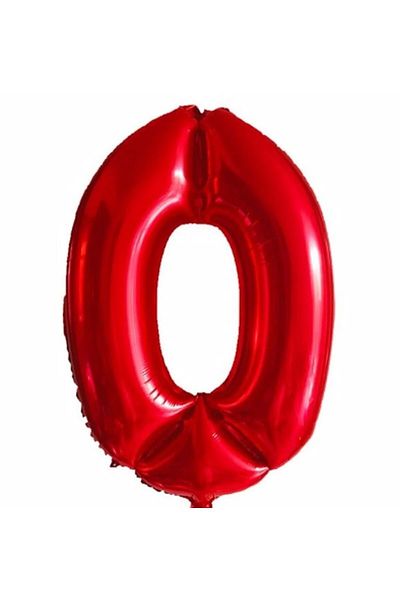 Organizasyon Pazarı 40 Inch 0 Red Color Number Foil Balloon