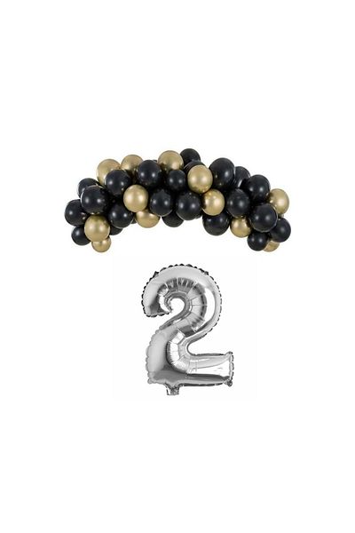 Organizasyon Pazarı Black-Chrome Gold 2 34 Inch Silver Foil - Set of 30 Balloon Chains