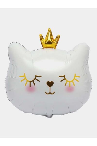 Organizasyon Pazarı White Cat (Unicorn) Foil Balloon 35 cm