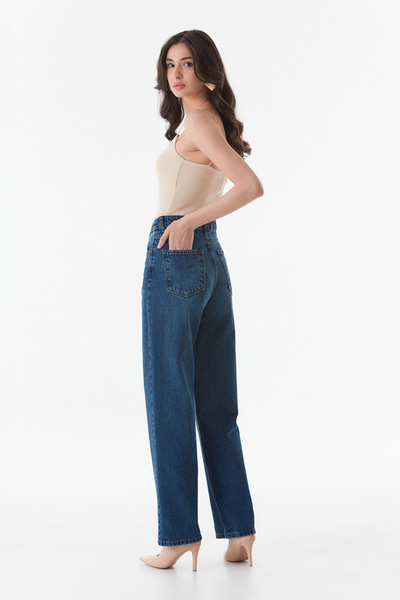 Fulla Moda Ψηλόμεσο φαρδύ τζιν